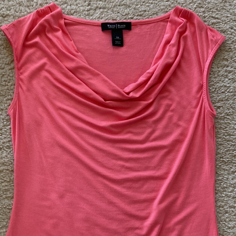 White House Black Market Coral Draped Neck Tank - Picture 3 of 5